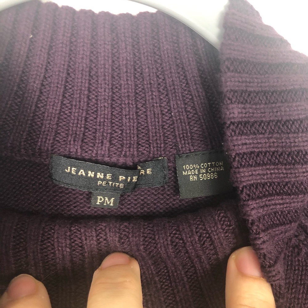 Jeanne Pierre thick knit mock neck sweater purple - Picture 3 of 4